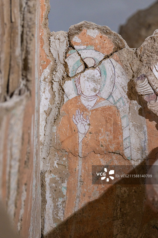 新疆-和田地区-策勒县-达玛沟佛教遗址图片素材