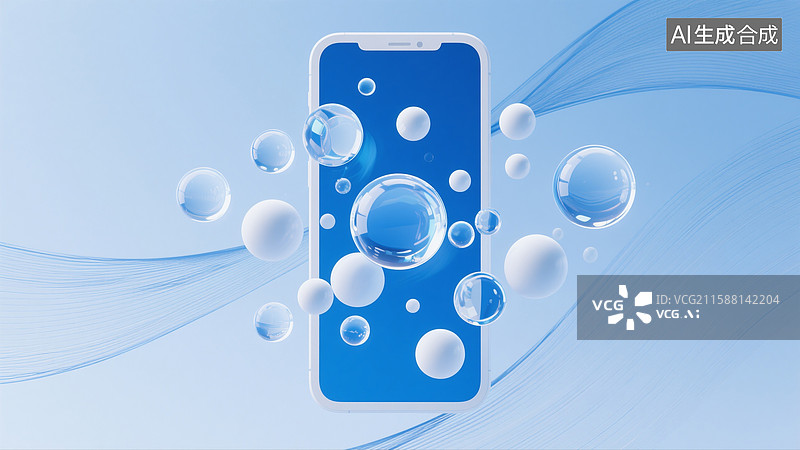 【AI数字艺术】圆球状科技感背景，现代未来抽象壁纸图片素材