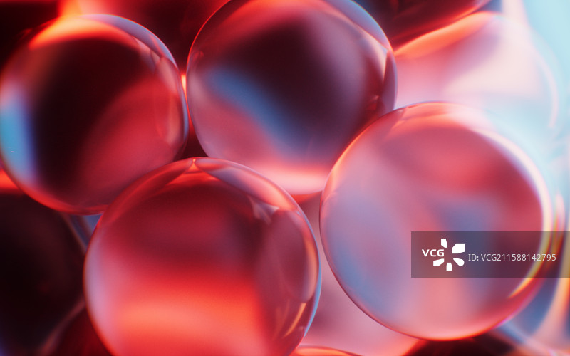 抽象霓虹玻璃球体背景三维渲染图片素材