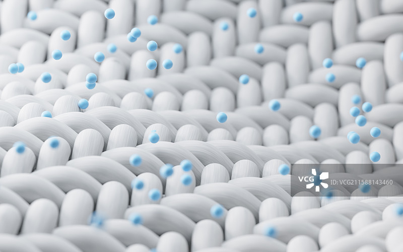 白色编织布料与清洁粒子三维渲染图片素材