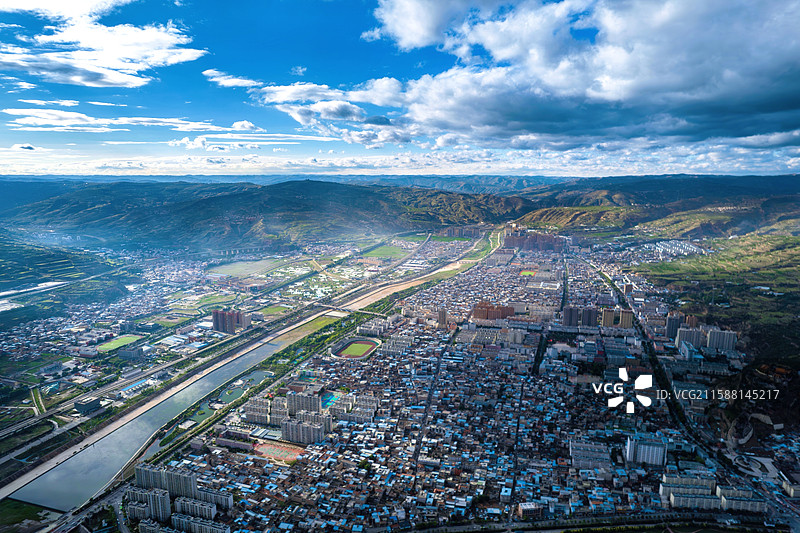 甘肃省天水市秦安县航拍图片素材