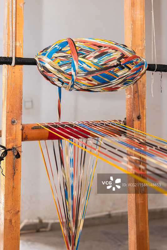 新疆艾德莱丝绸传统手工工艺-生产工具图片素材