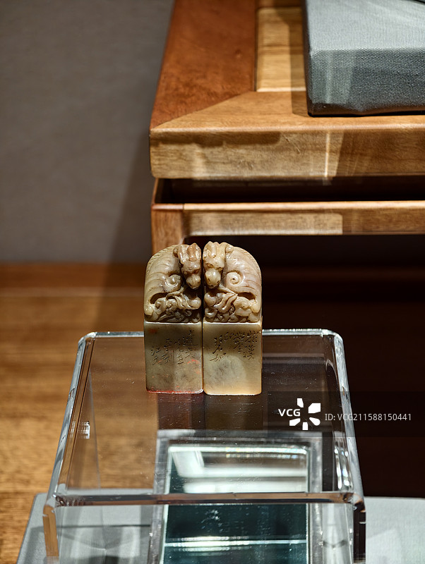 广西壮族自治区博物馆民国一对印章图片素材