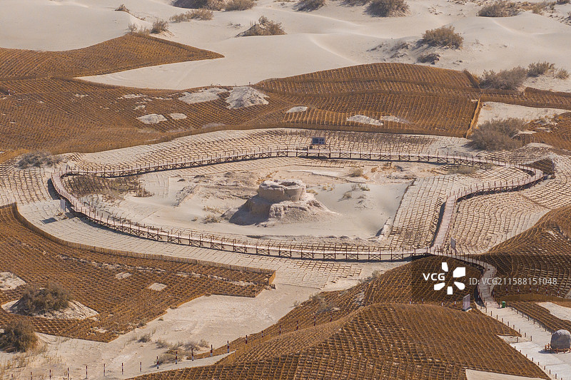 新疆-和田地区-洛浦县-热瓦克佛寺遗址图片素材