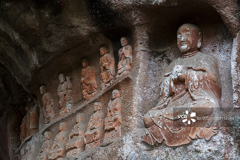 江西省赣州市通天岩风景名胜区 通天岩石窟 石窟佛像图片素材