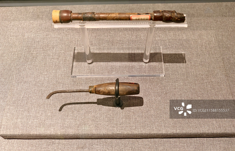 广西壮族自治区博物馆清朝鸦片烟枪图片素材