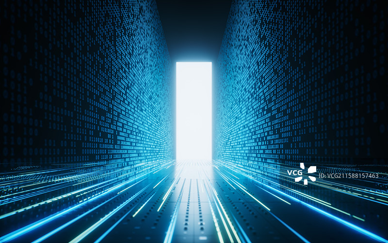 编程数据与电子科技概念三维渲染图片素材