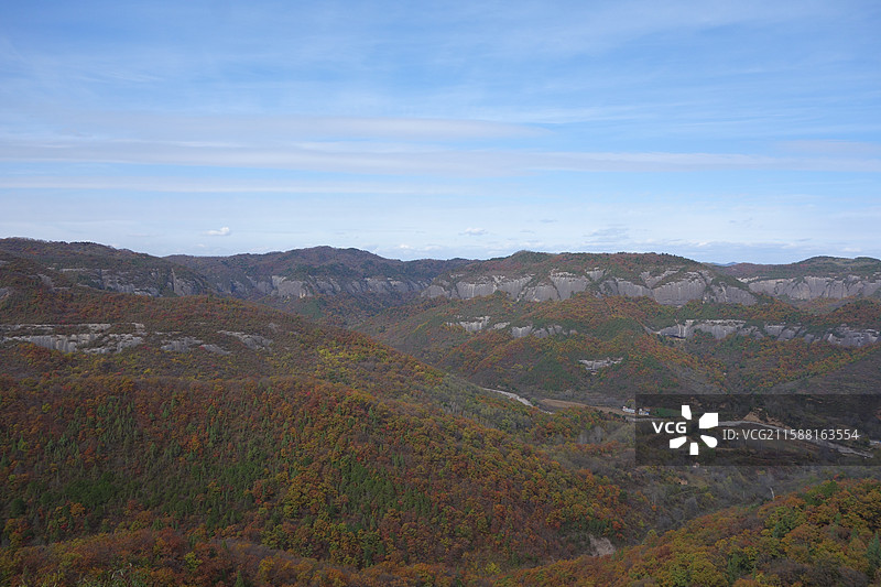 陕西省铜川市耀州区庙湾镇大香山寺：苍龙岭同善寺远眺图片素材