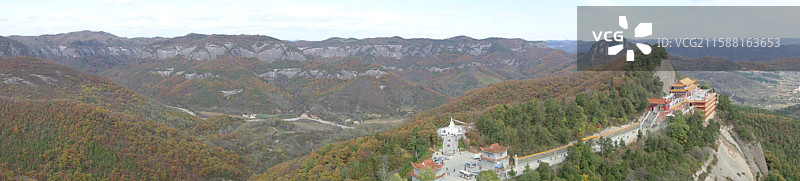陕西省铜川市耀州区庙湾镇大香山寺：苍龙岭同善寺远眺图片素材