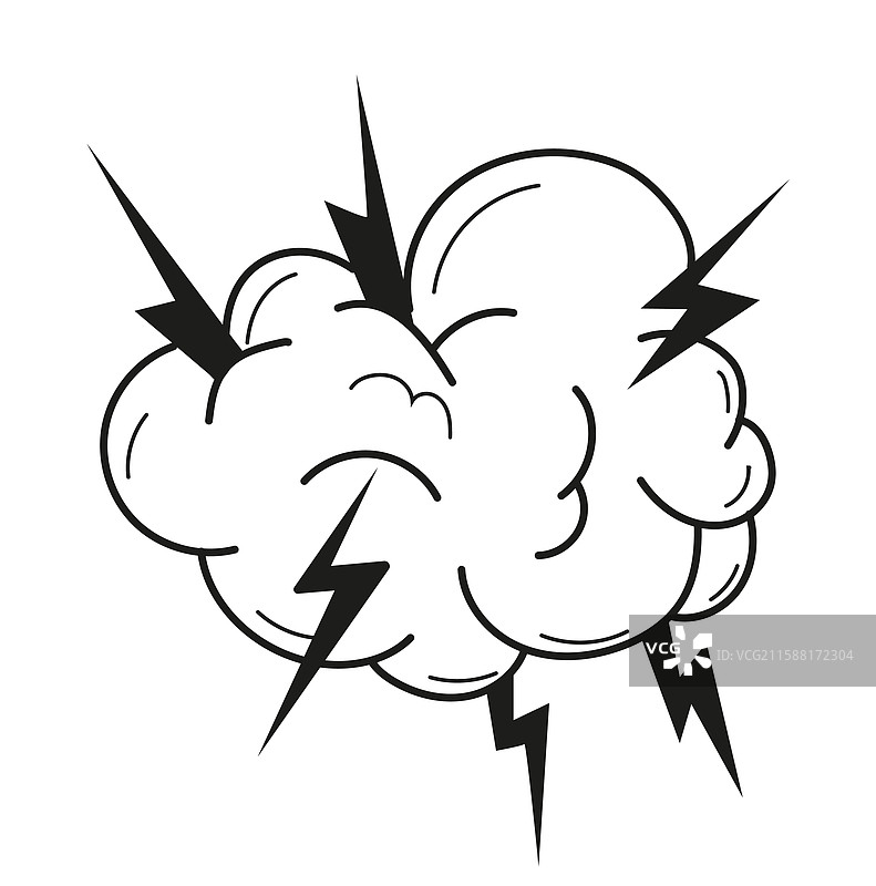 漫画风格的爆炸效果和爆炸元素图片素材