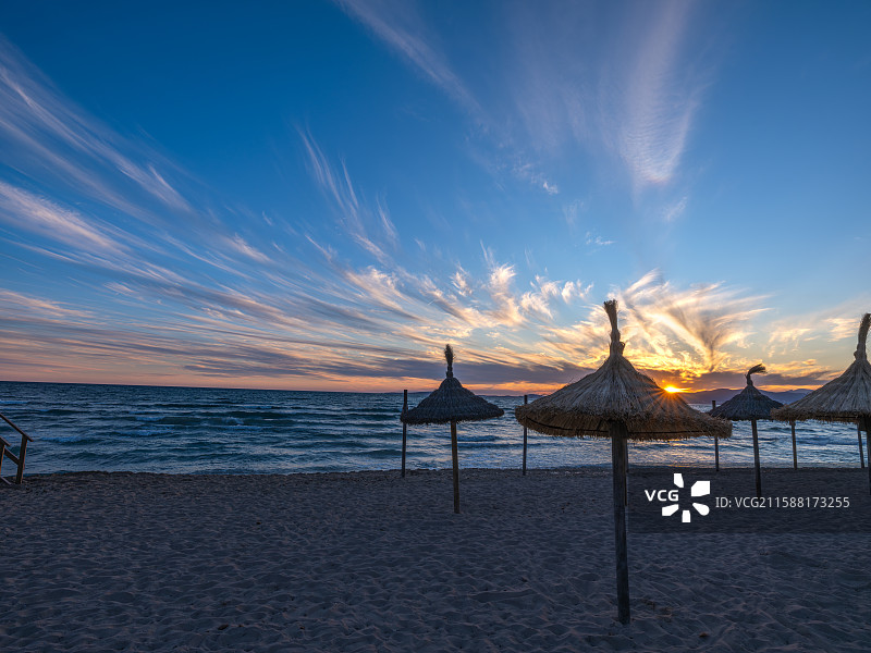 西班牙马略卡果冻海日落图片素材