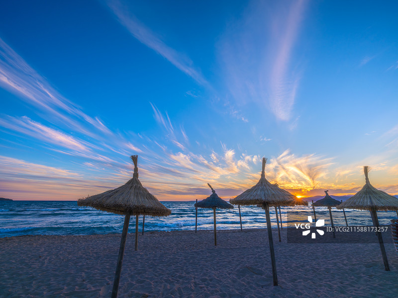 西班牙马略卡果冻海日落图片素材