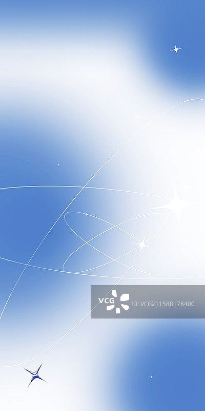 现代唯美彩色多色蓝色克莱因蓝渐变简约壁纸星星线条背景图片素材