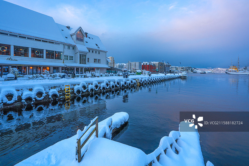 挪威卑尔根冬季风光图片素材