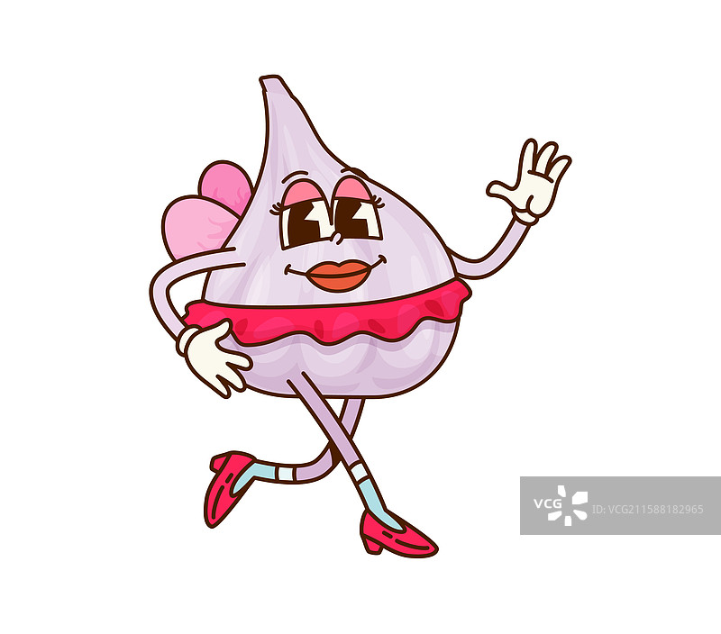 卡通风格的酷炫万圣节大蒜仙女蔬菜图片素材