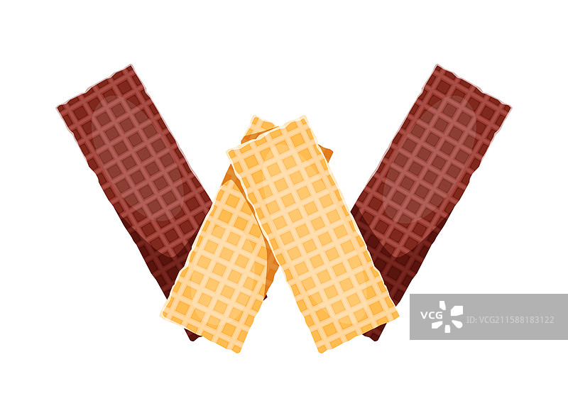 甜美的甜点字体类型，华夫饼字母W图片素材
