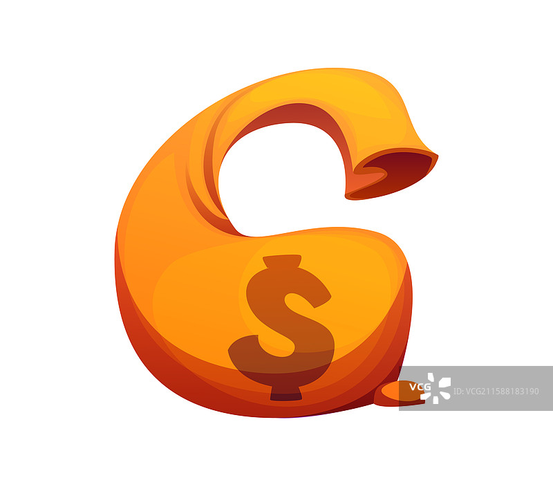 西部牛仔风格的钱袋字体字母g图片素材