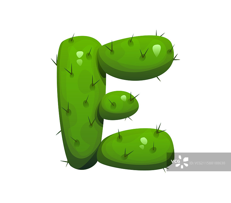 西部牛仔沙漠仙人掌字体字母e图片素材