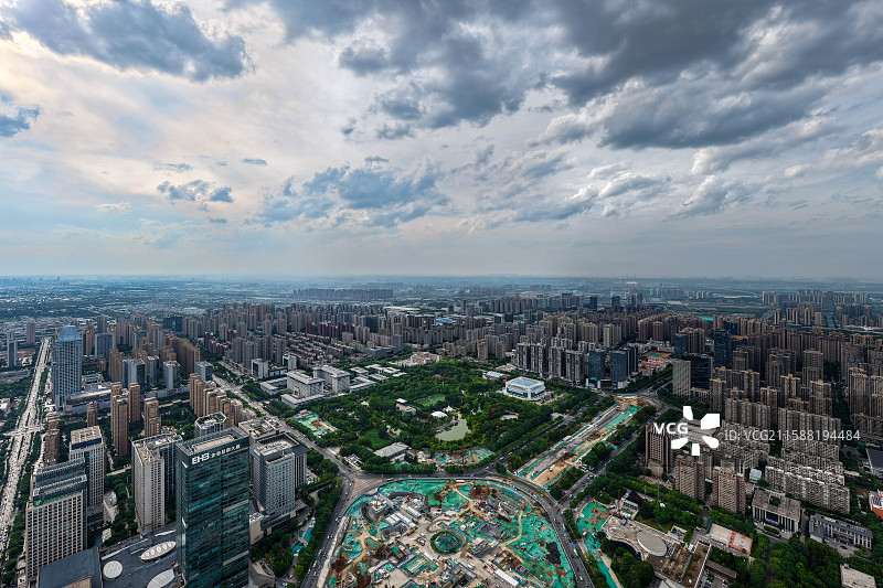 西安城市运动公园航拍图片素材