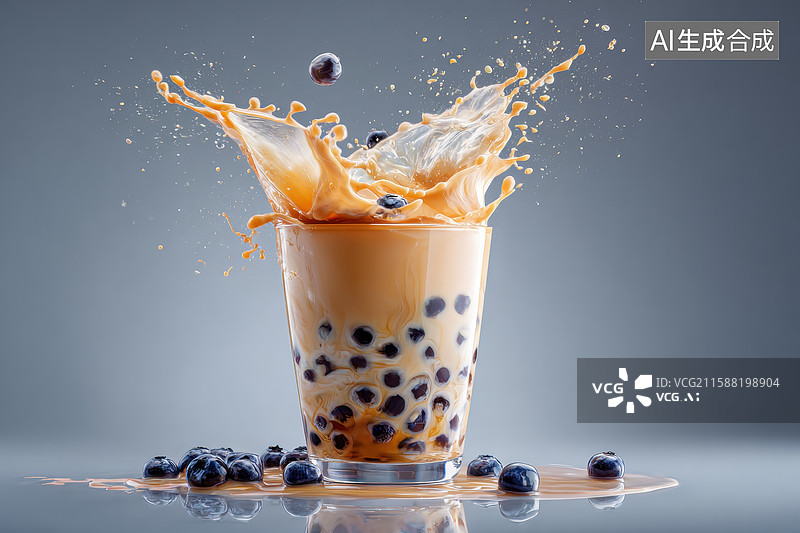 【AI数字艺术】珍珠奶茶的甜蜜瞬间图片素材