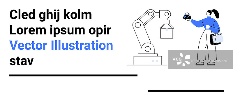 机器人手臂向现代女性递送杯子蛋糕图片素材