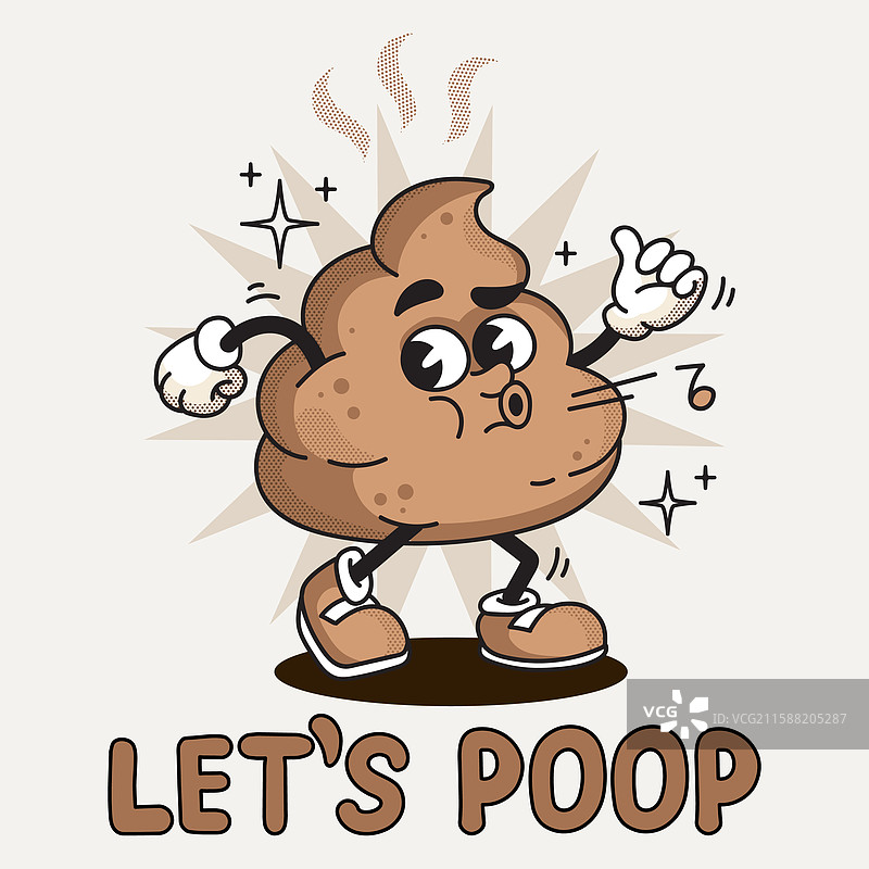 复古卡通角色便便图片素材