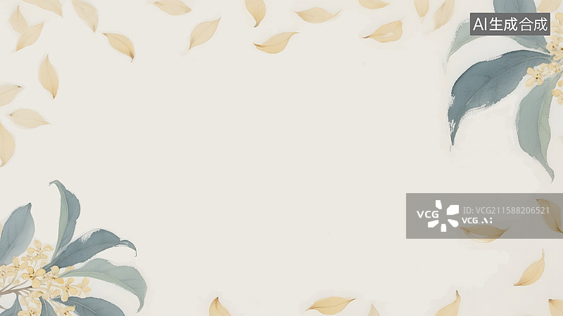 【AI数字艺术】桂花水墨画背景最大图片素材