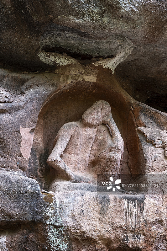 江西省赣州市通天岩风景名胜区 通天岩石窟 石窟佛像图片素材