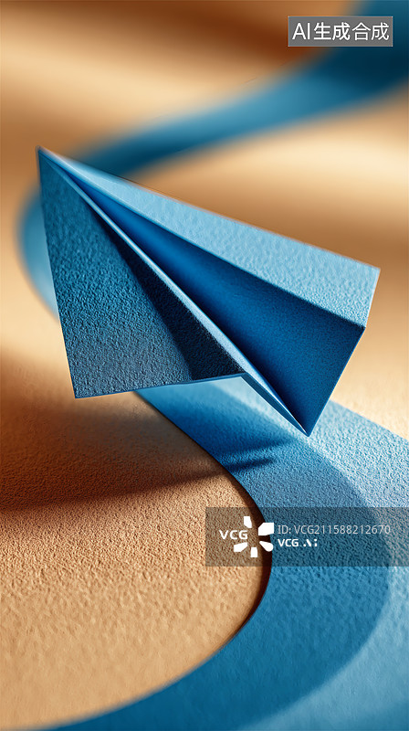 【AI数字艺术】一架飞行的纸飞机图片素材