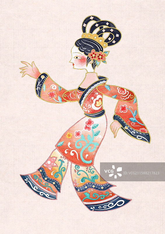 皮影戏女性人物形象图片素材