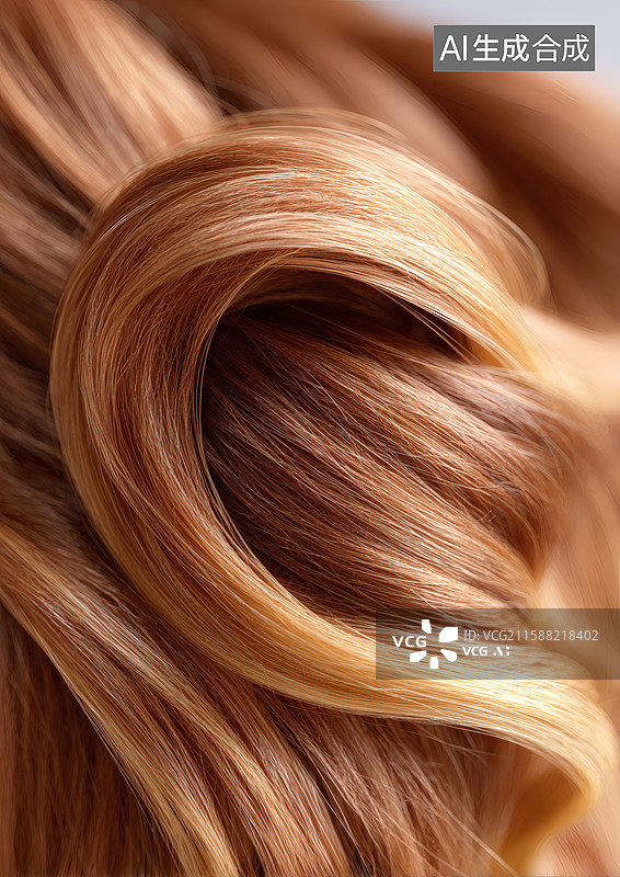 【AI数字艺术】一头金色的头发特写图片素材