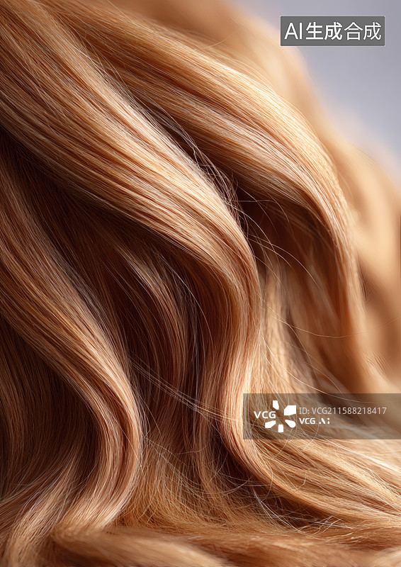 【AI数字艺术】一头金色的头发特写图片素材