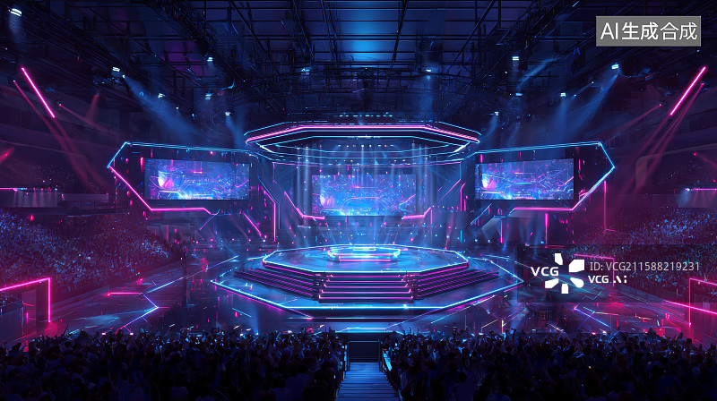【AI数字艺术】电竞现场图片素材