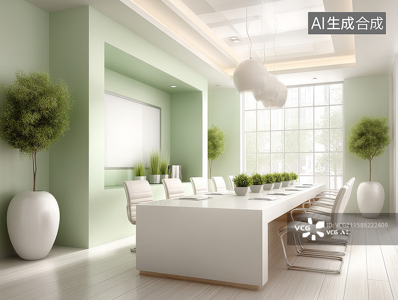 【AI数字艺术】现代简约会议室图片素材