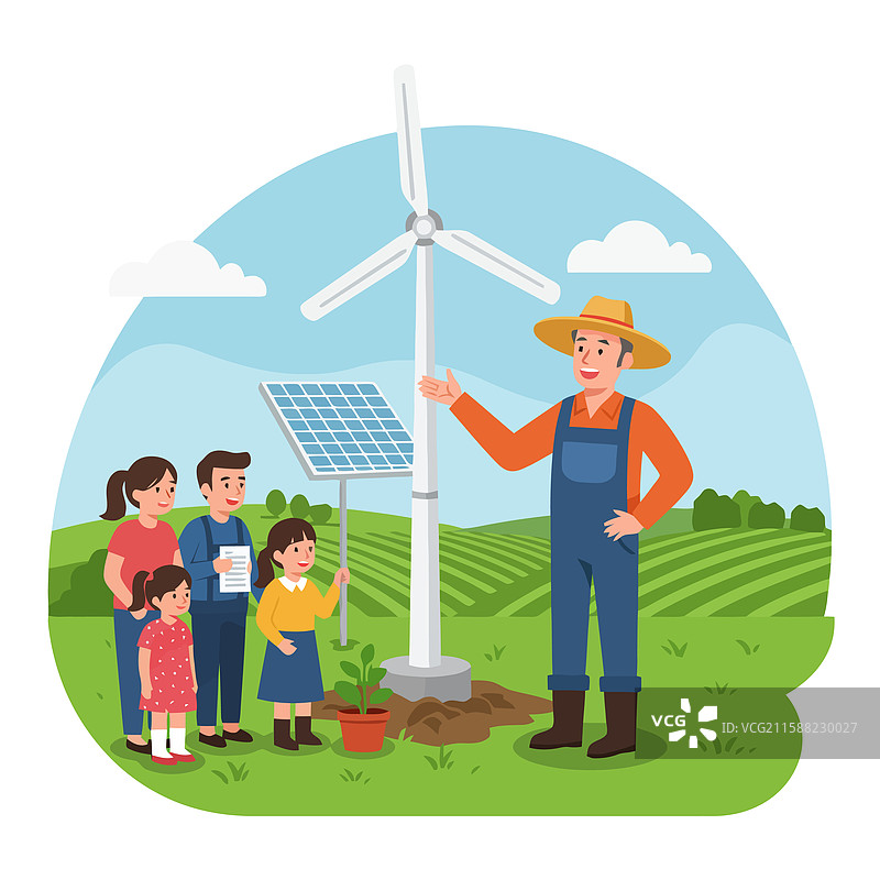 家庭学习风能的绿色能源知识图片素材