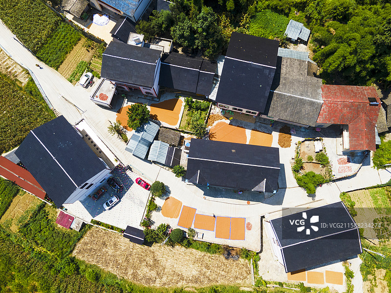 贵州省遵义市汇川区团泽镇晒秋图图片素材