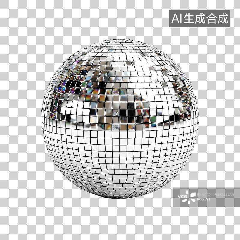 【AI数字艺术】闪亮的镜面球体图片素材