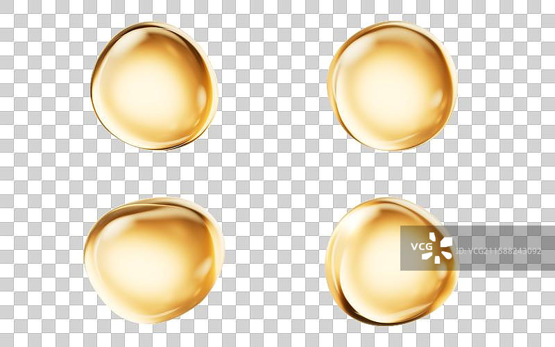金色透明气泡元素三维渲染图片素材