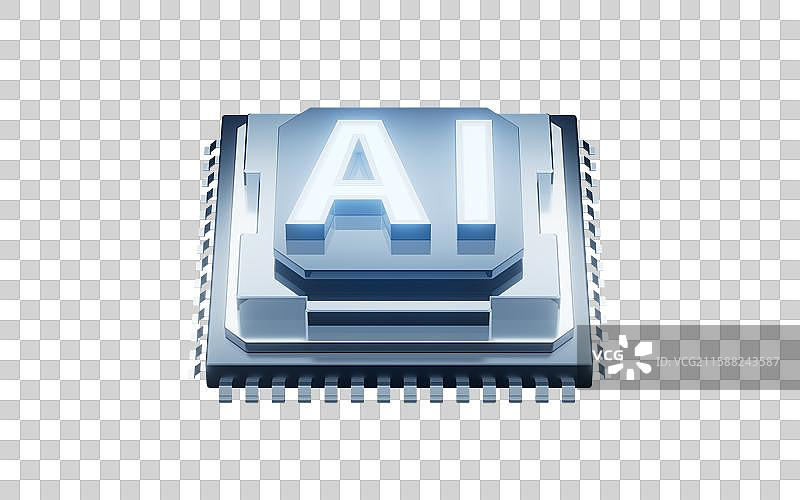 电子科技芯片与人工智能概念三维渲染图片素材