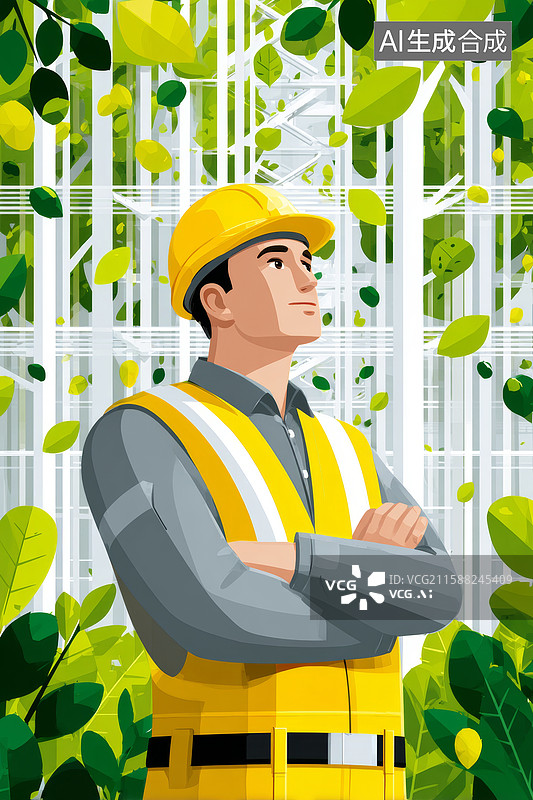 【AI数字艺术】专注可持续未来的林业工程师图片素材