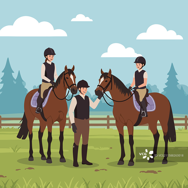 骑马指导与骑手图片素材