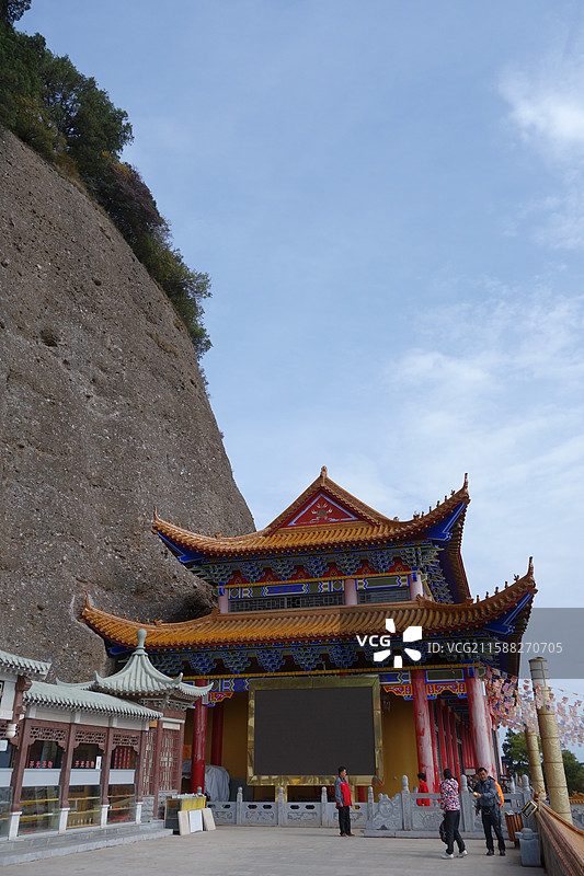 陕西省铜川市耀州区庙湾镇大香山寺：苍龙岭同善寺观音肉身宝殿图片素材
