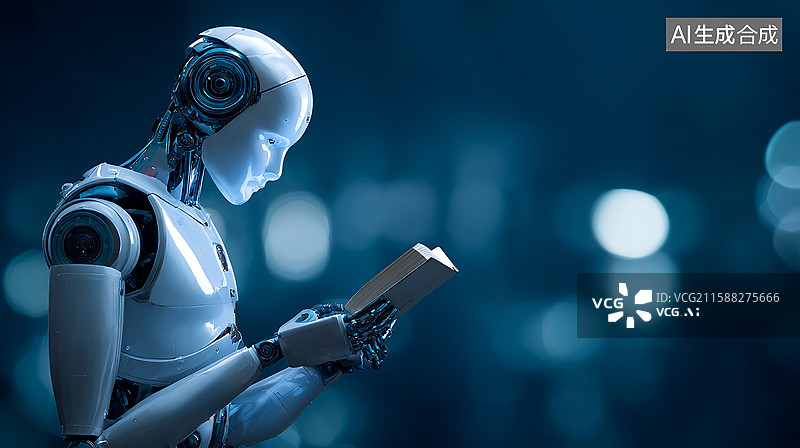 【AI数字艺术】AI机器人商务办公背景图片素材