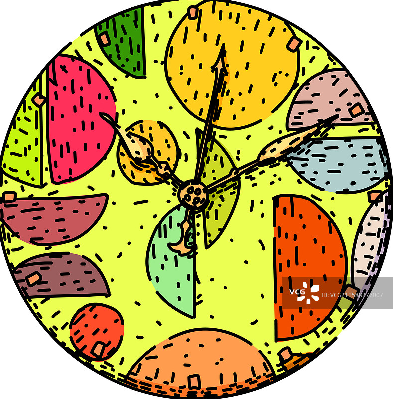 手绘时钟草图图片素材