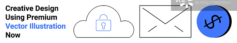 安全的云存储电子邮件通信和图片素材