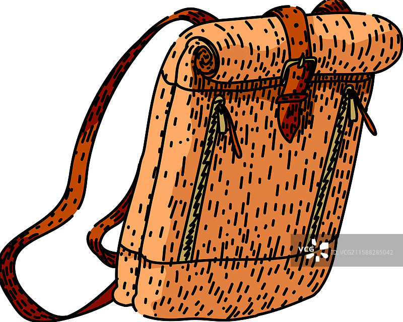 手绘学校背包草图图片素材