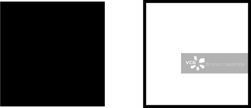 简单的方形轮廓和剪影图标图片素材