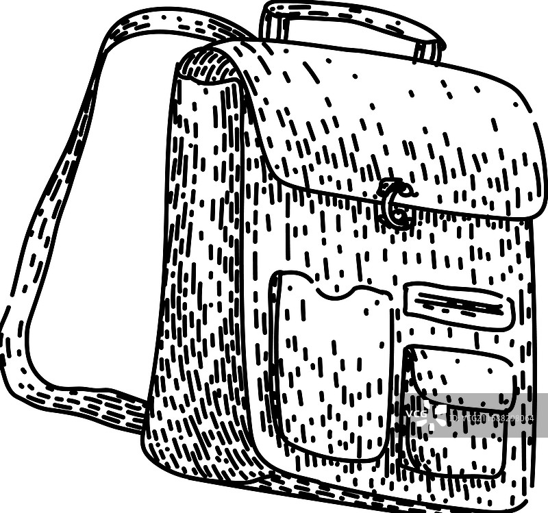 手绘旅行背包草图图片素材