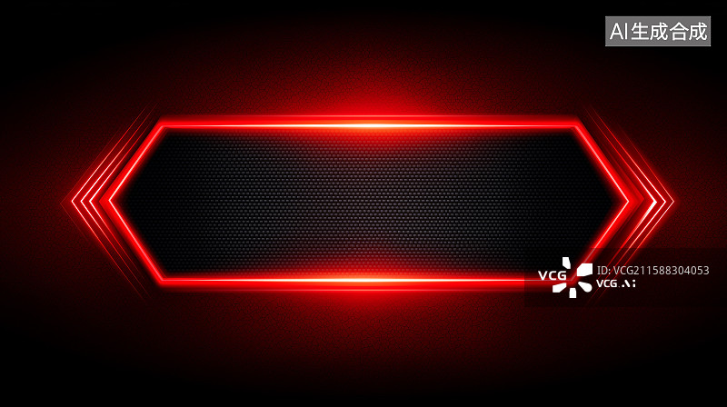 【AI数字艺术】红色霓虹科技边框图片素材