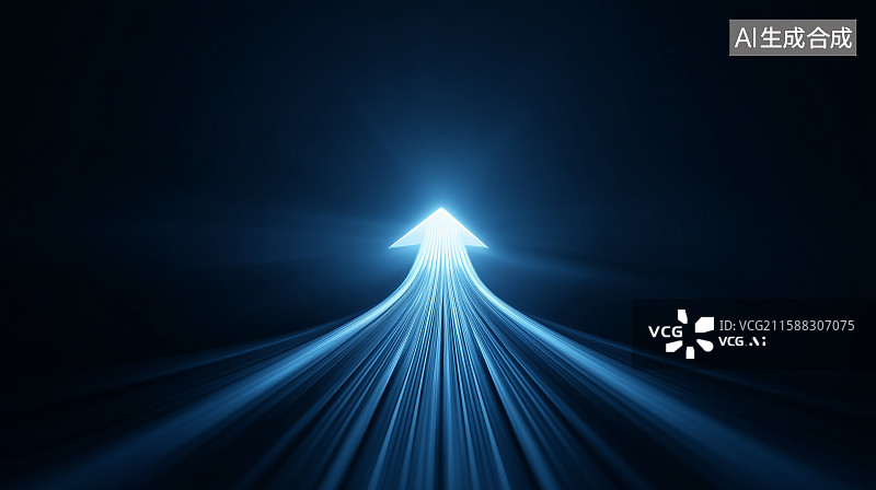 【AI数字艺术】科技光效上升箭头图片素材